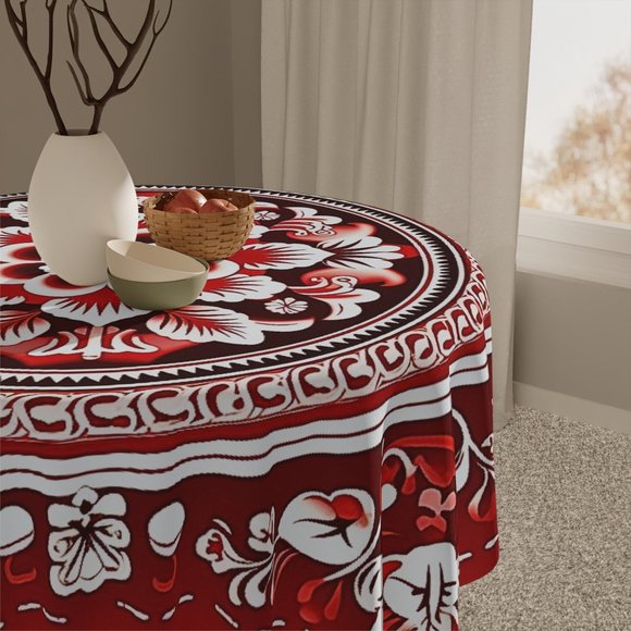 Floral table cloth | Vintage Tablecloth | Christmas tablecloth | Rectangle Squar - Picture 5 of 5